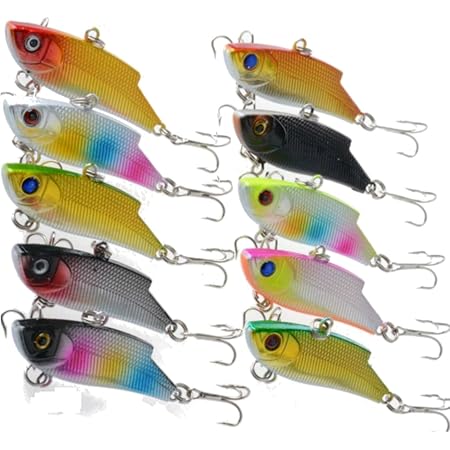 Amazon Ohf ルアーセット シンキングバイブレーション ルアー フックカバー付き シーバス ブラックバス ヒラメ マゴチ タチウオ サゴシ ワラサ 5 5センチ10グラム 10個セット Ohf ルアー