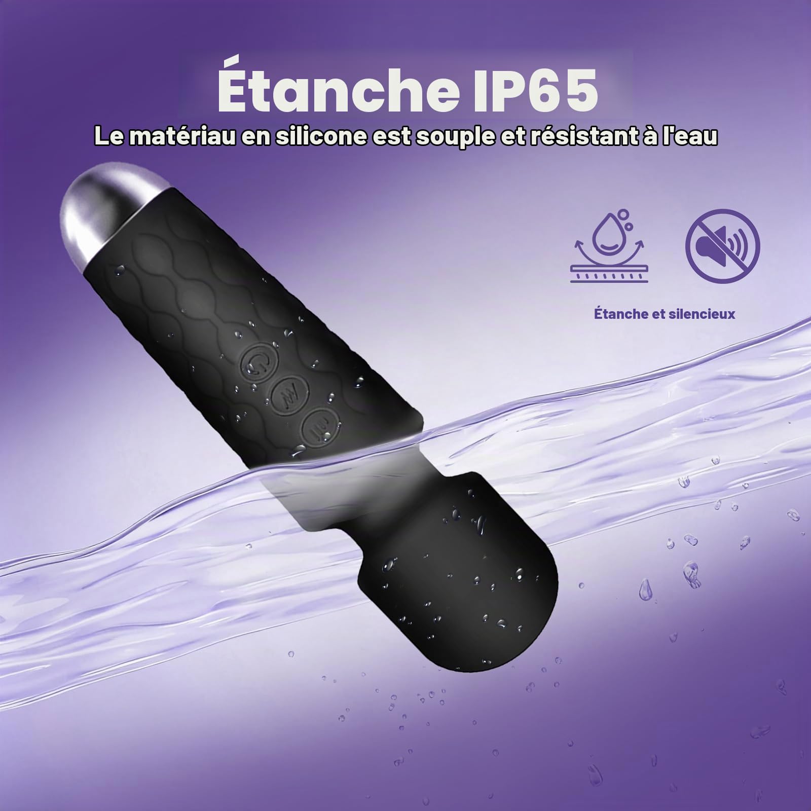 Mini masseur portable sans fil – Puissant – Parfait pour soulager le stress en voyage, soulager les muscles du dos, des jambes et des lombaires (noir pâle)