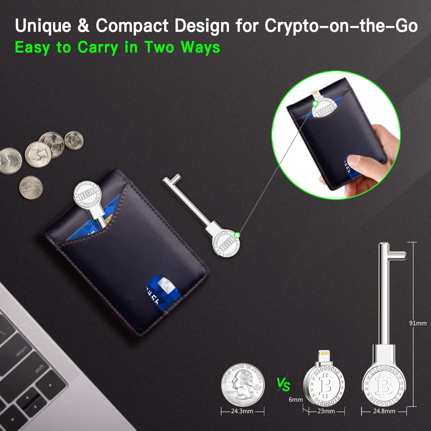 Cryptocurrency Hardware Wallet Works with iPhone iPad for Bitcoin, Ethereum,  ERC Tokens, Backup Key with Secure App, Easy to Manage: Amazon.de: Computer  & Accessories