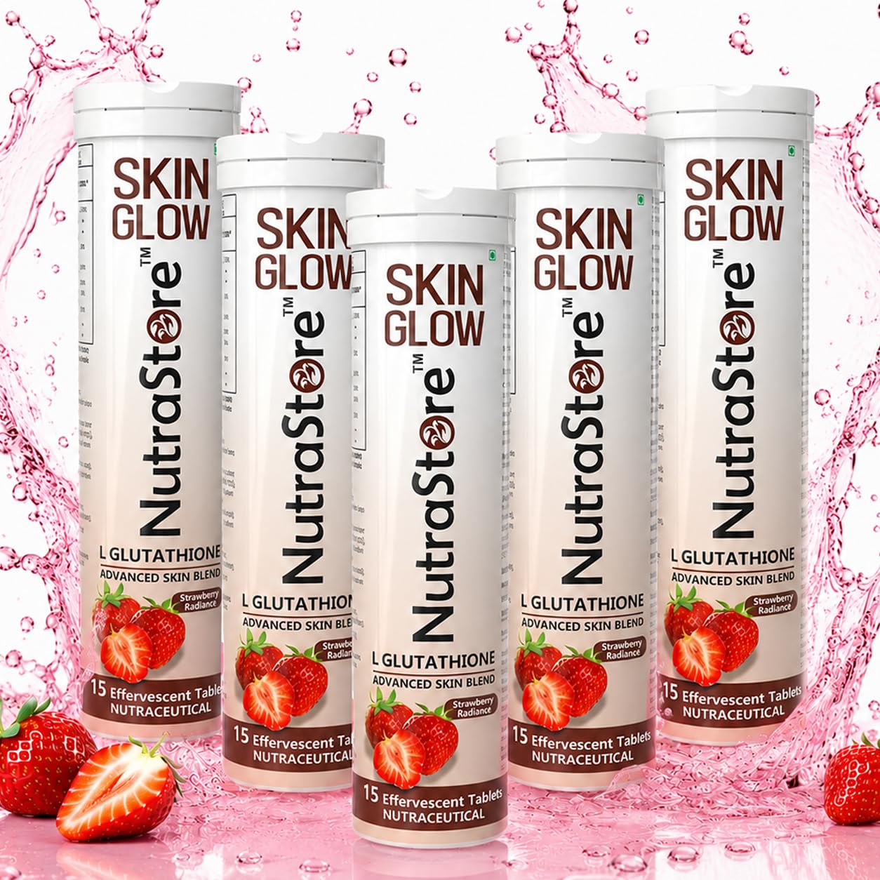 NutraStore Skin Glow | L Glutathione Effervescent Tablets | With Vitamin C, Hyaluronic Acid, Biotin, Astaxanthin & Zinc | Advanced Antioxidant Skin Blend | Strawberry Radiance Flavor | 15 Tablets — Amazon image 10