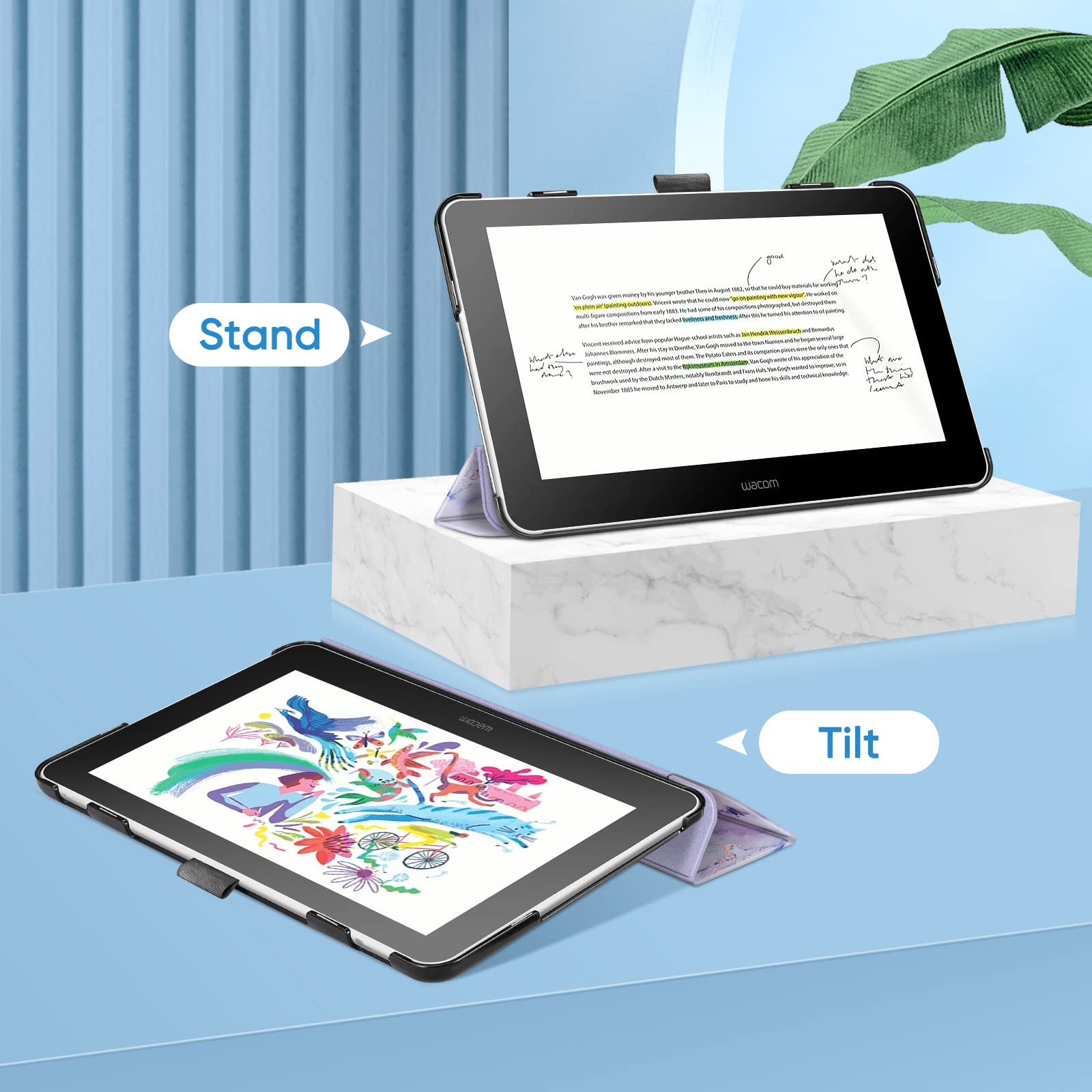 Cover Protettiva Sottile Custodia Wacom One 13.3 - Cover Protettiva Con Supporto Trifold Stand Trifold Tablet - Foto 4