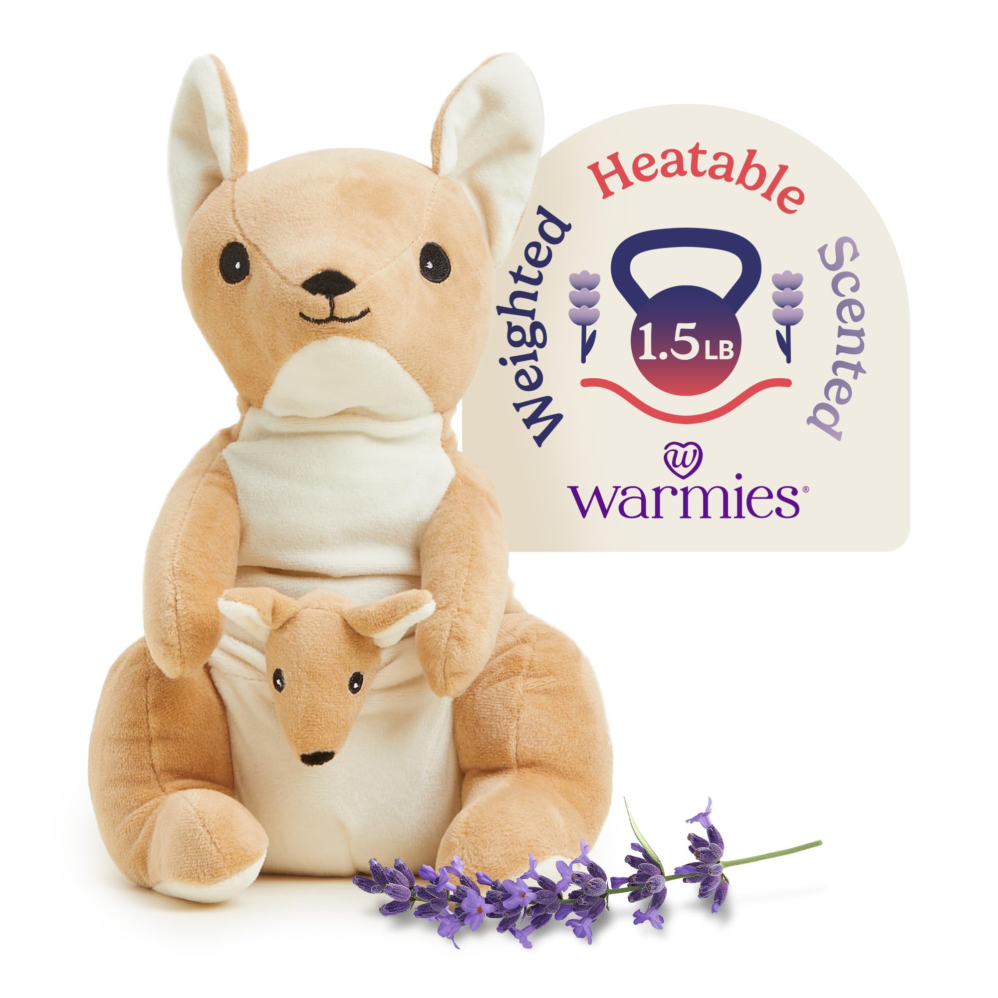 Microwavable & Stuffed Animals, Kangaroo - Heated Stuffed Animal Plushie for Warmth & Comfort - Cute Soft Plush Toys for Adults & Children (Boys, Girls, Babies & Toddlers)