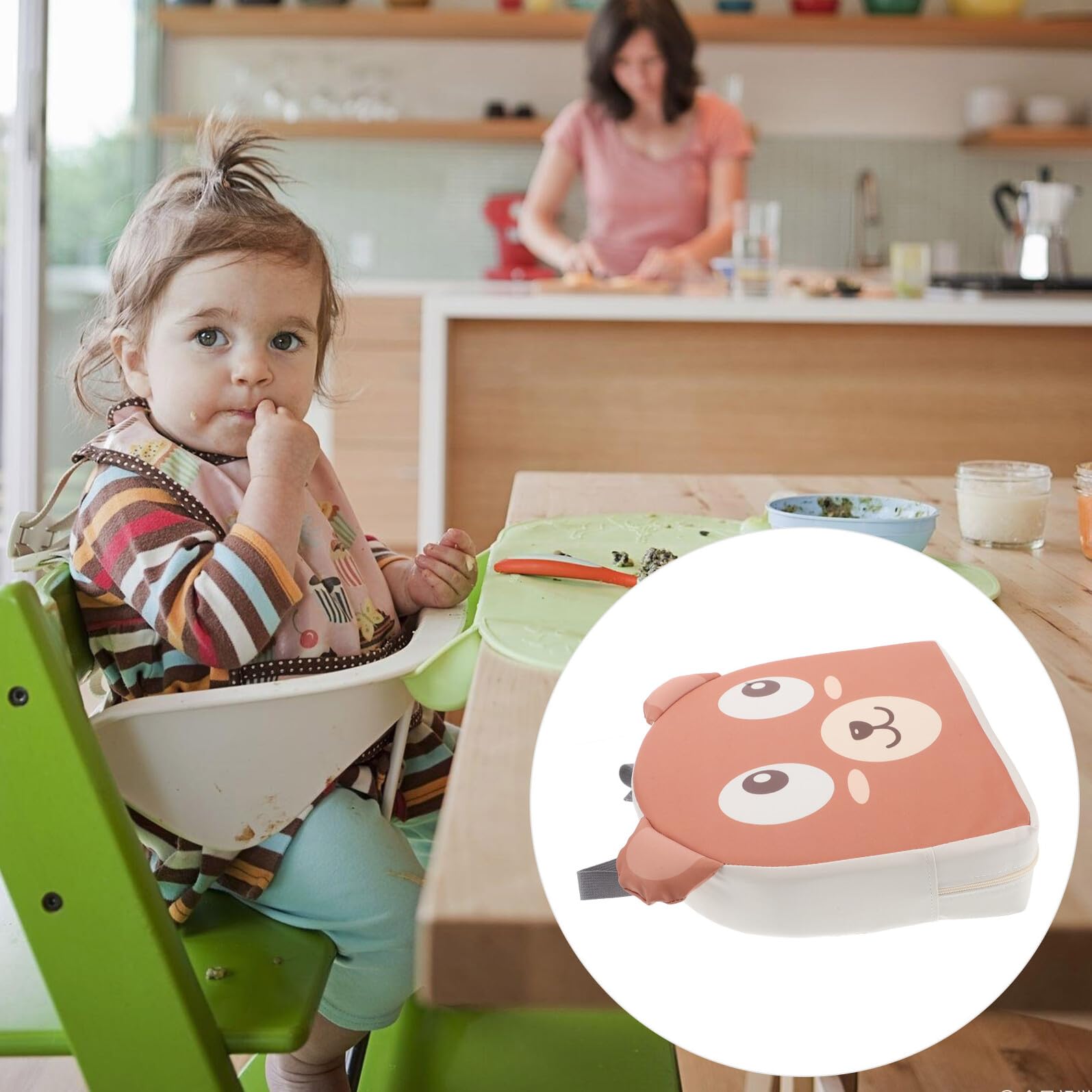 Kindersitzkissen Kleinkind Sitzerhöhung mit Rutschfester Unterseite Cartoon Motiv Atmungsaktiv und Stabil für Küchenstuhl und Esstisch Vielseitig für Babys und Grundschüler