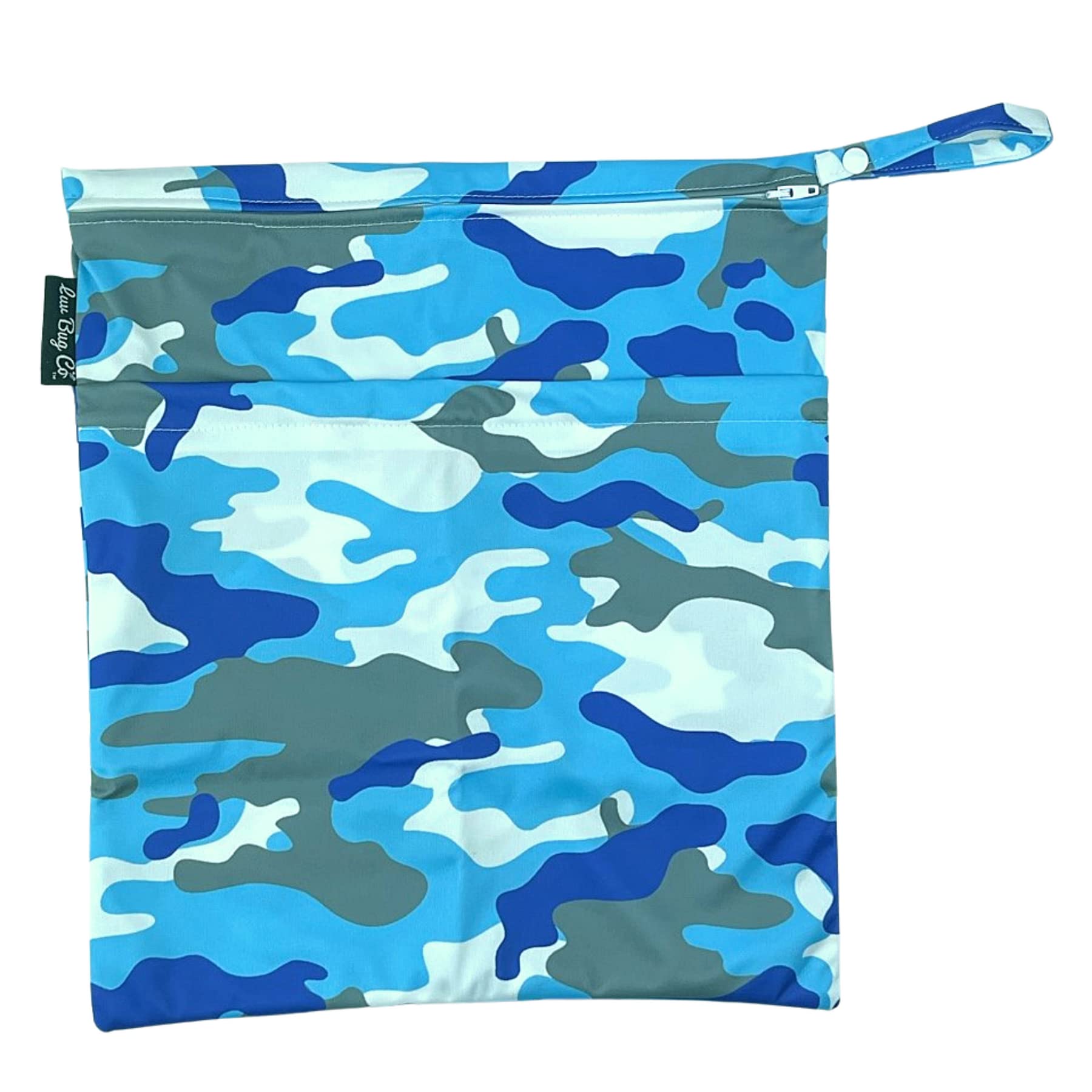 Luv Bug CoLuv Bug Wet Bag PVC-Free, Eco-Friendly, and Fashionable (1 Bag) | Easy Clean, Reusable, and Waterproof (Blue Camo)