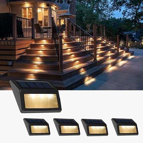 Miniatura 7 de Luces solares para exteriores, impermeables, con energía solar, para patio, jardín, garaje, entrada, camino, iluminación de pared exterior (blanco