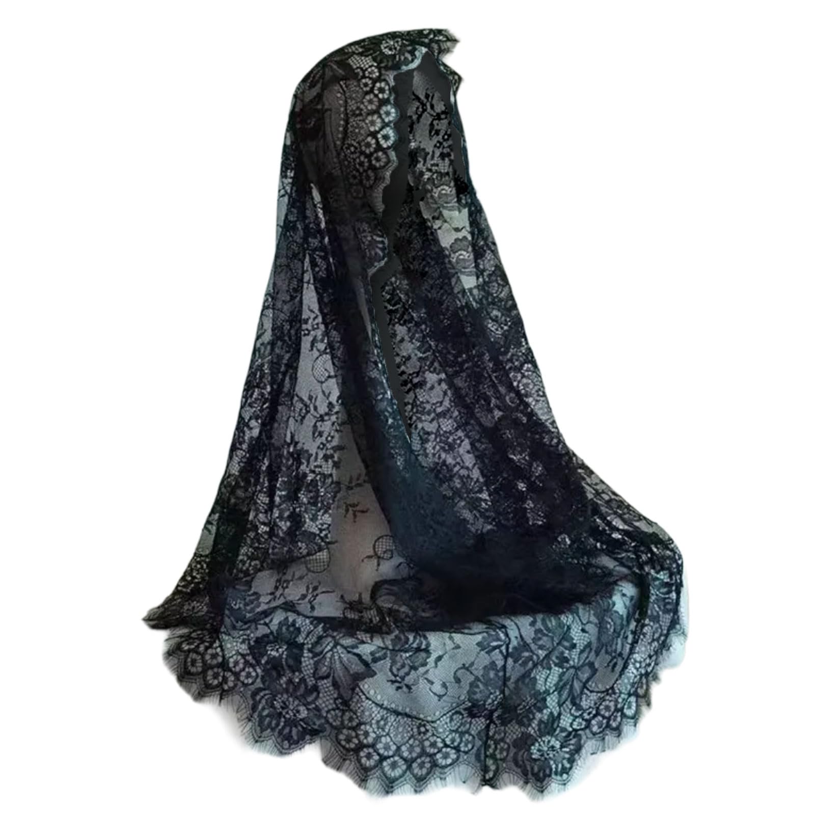 Taxinyx Lace Muslims Veil Soft and Comfortable Veil Lace Head Covering Handmade Veil for Bridal Elegances