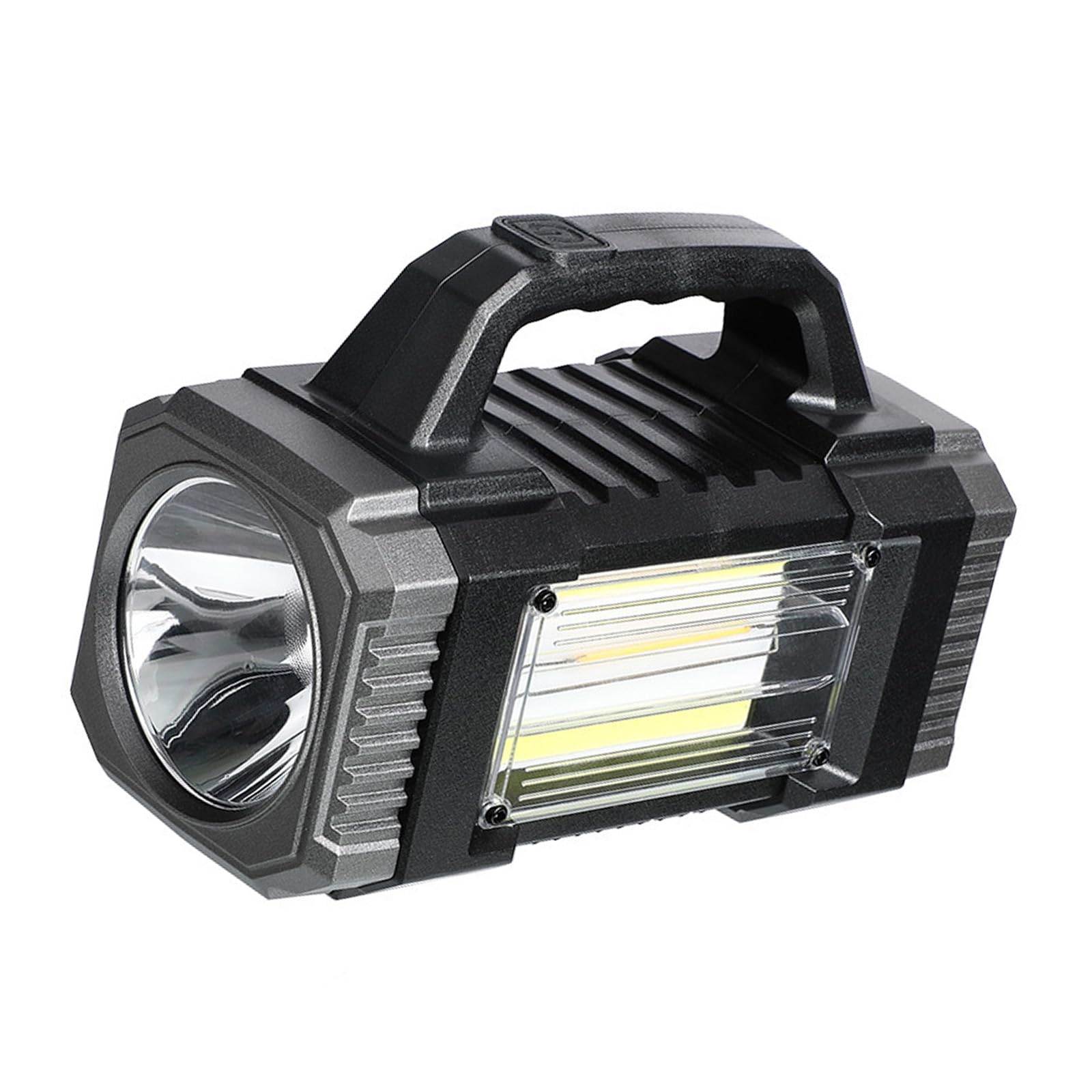 CAZSTYK LED Solar Searchlight Outdoor Long Ranges Flashlight Rechargeable Outdoor Camping Torches Portable Work Lamp Easy to Use Highly Power Rechargeable LED Flashlight with Side Light