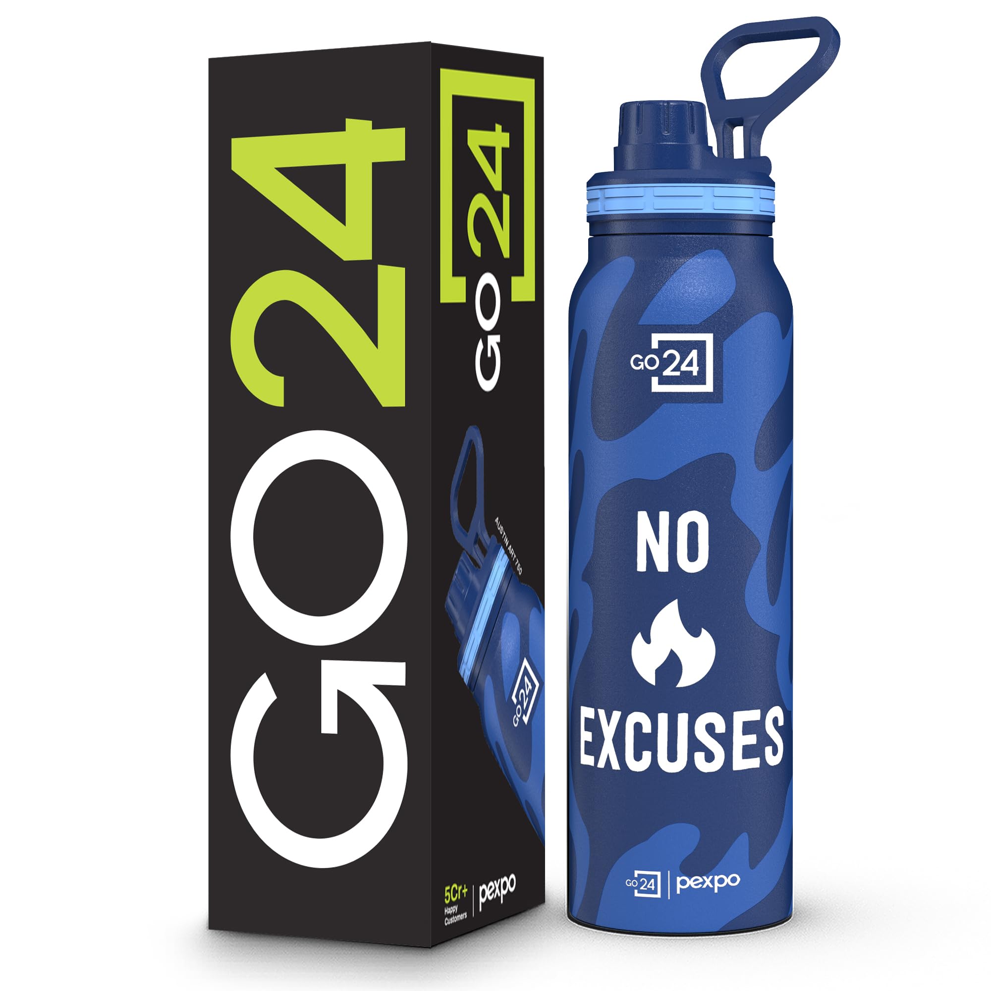 Go24 pexpo Stainless Steel Water Bottle 1 Litre, 3 Layer Vacuum Insulated — Amazon image 27