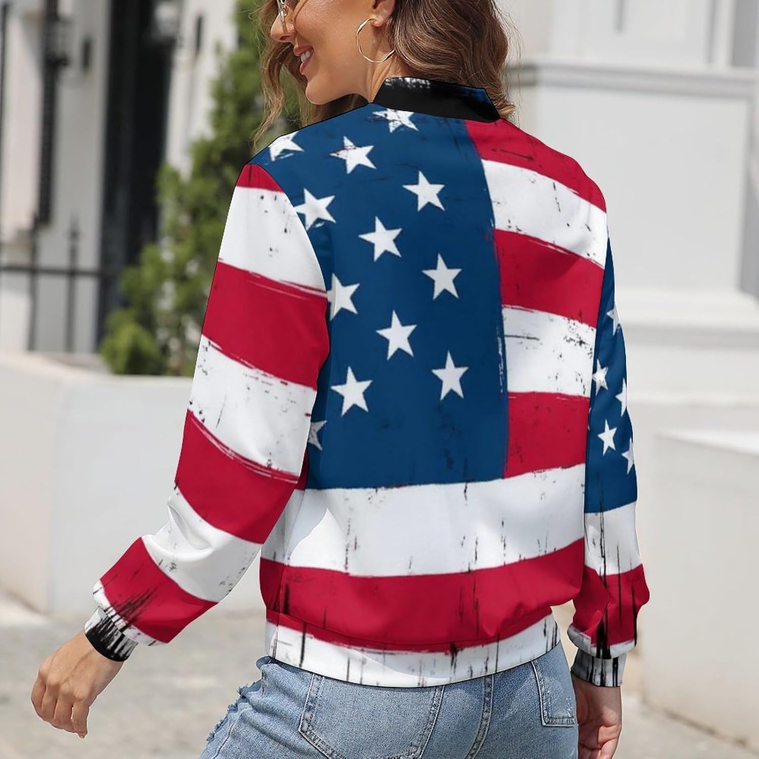 Womens Zip Up Jacket with Pocket, Long Sleeve Casual Hoodie Pullover Tops Stand Collar Thin Sweatshirts Outwear