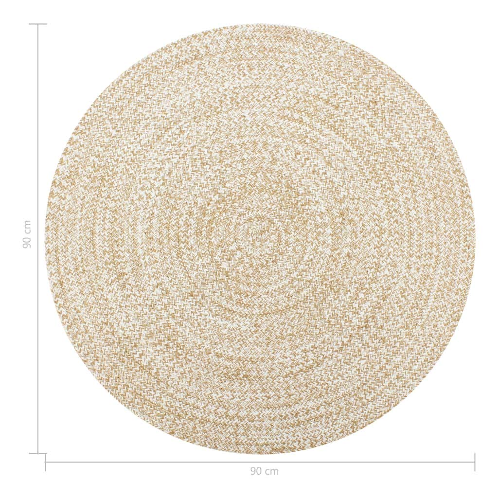 Festnight Tapis Rond en Jute Naturelle Tressé pour Salon - Fait à la Main