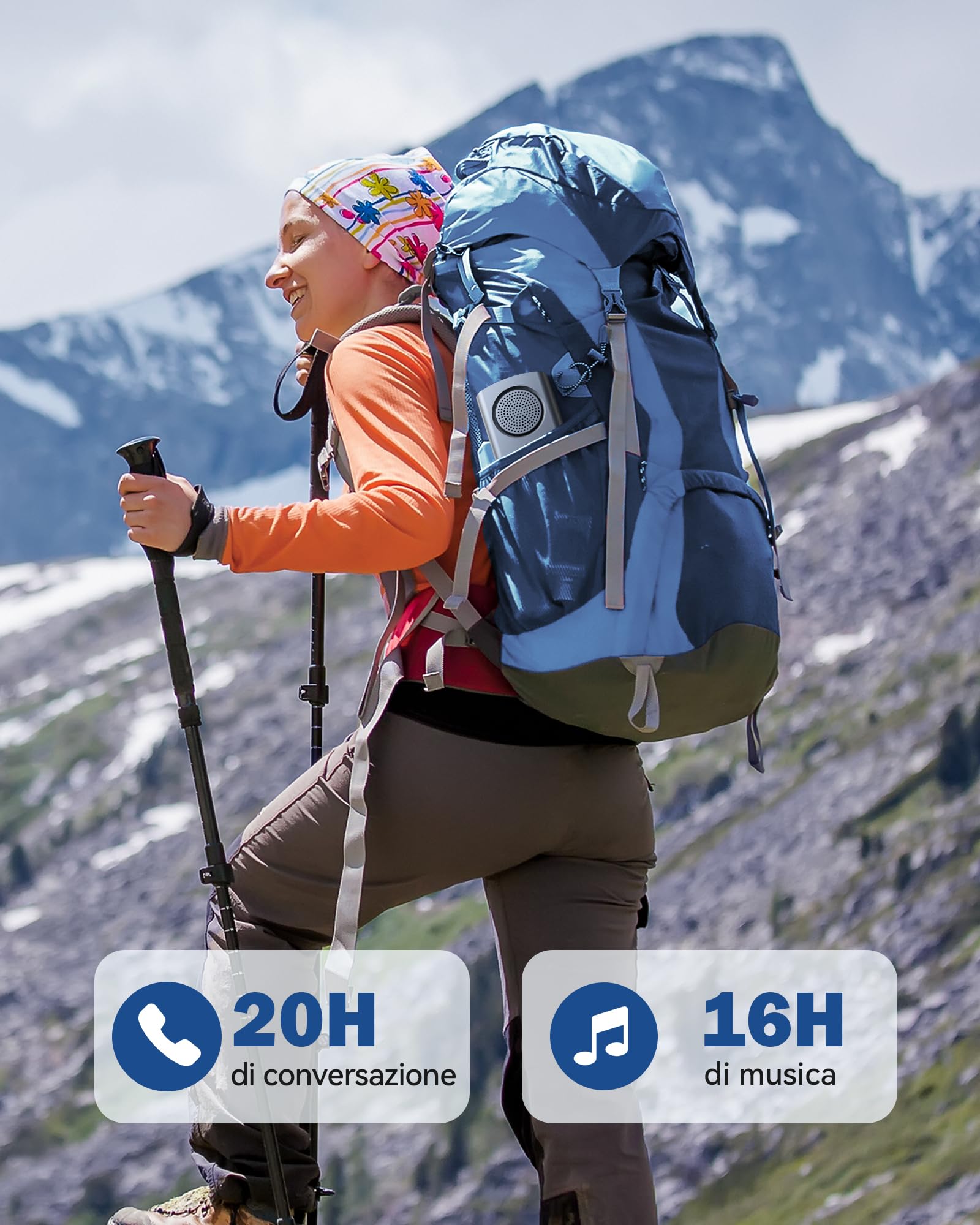 AGPTEK Vivavoce per Auto Bluetooth 5.3 con Siri, Assistente Google, Kit per Auto con Altoparlante Wireless con Slot per Scheda TF, Supporta la Connessione di 2 Telefoni Contemporaneamente