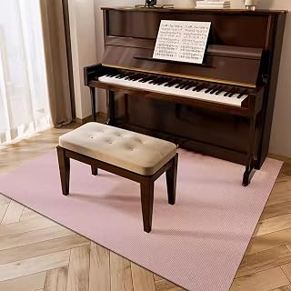 PPGE HOME Alfombra de Insonorización for Piano, Alfombra para Vertical Piano, Protector de Alfombra de Piano Antideslizante Alfombrilla Absorbente Manta Insonoriz(Size:160×180cm,Color:Rosa Claro)