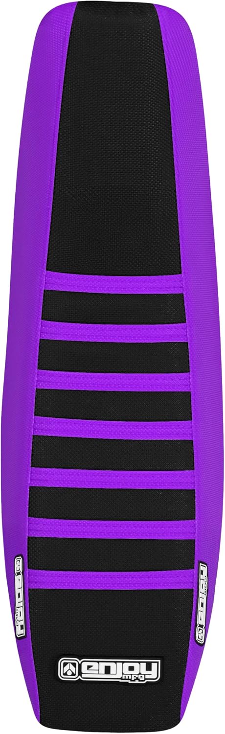 Enjoy Mfg Seat Cover - Compatible with Kawasaki 1994-1998 KX125 KX250 KX 125 KX 250#78 Logo (Purple Sides/Black top/Purple Ribs)