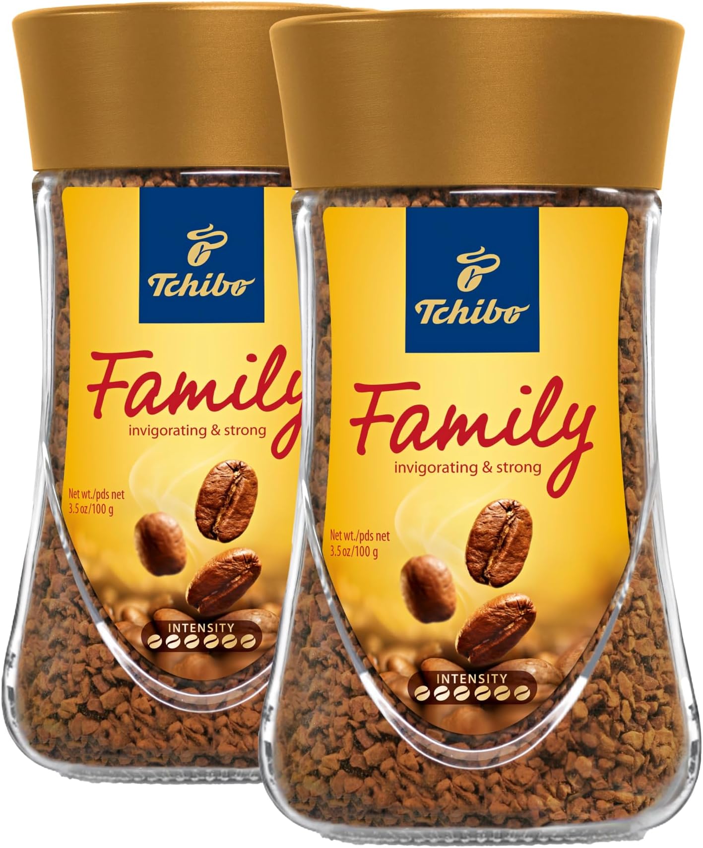 Tchibo Instant Coffee - Made of Medium-Roasted Arabica and Robusta Beans for an Invigorating Taste and Strong Aroma - 6/6 Intensity, 1/6 Acidity, 3/6 Roast Level - 2 x 7.05 oz