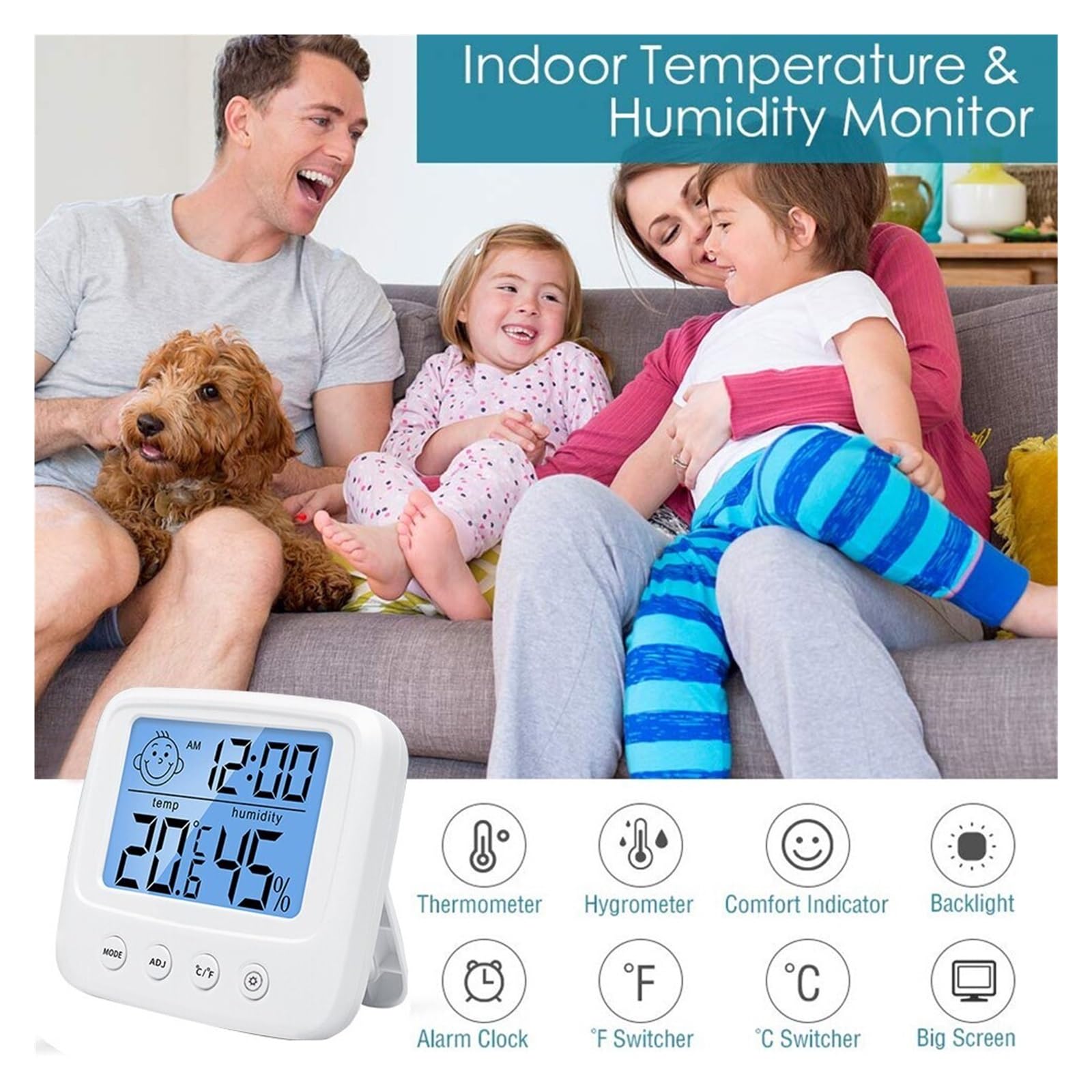 LCD Digital Temperatura habitación de bebé medidor de Humedad retroiluminación hogar Interior higrómetro electrónico termómetro estación meteorológica