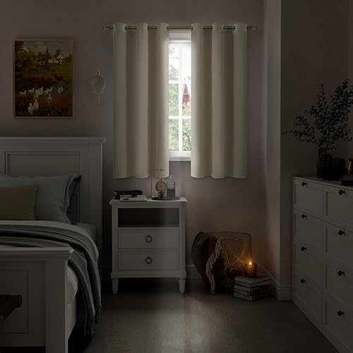 Miniatura 2 de Cortinas opacas para dormitorio de 63 pulgadas de largo, juego de 2 paneles, cortinas para oscurecer toda la habitación con aislamiento térmico,