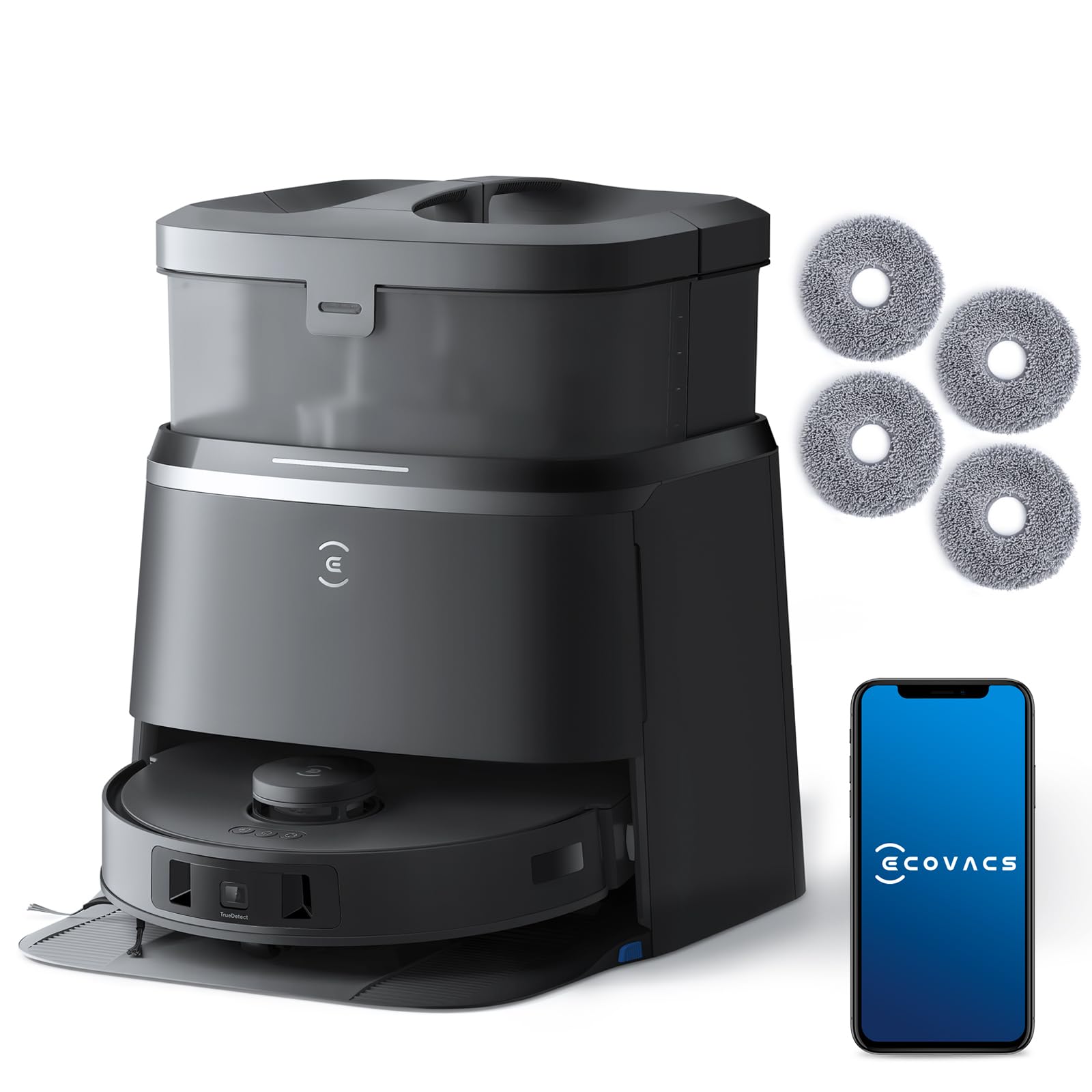 ECOVACS DEEBOT T30 Omni Care Robot Aspirapolvere Lavapavimenti con Mini Stazione, 11000 Pa Robot Aspirapolvere Lavapavimenti con Mappatura, Pulizia Bordi e Angoli con TruEdge™, Antigroviglio