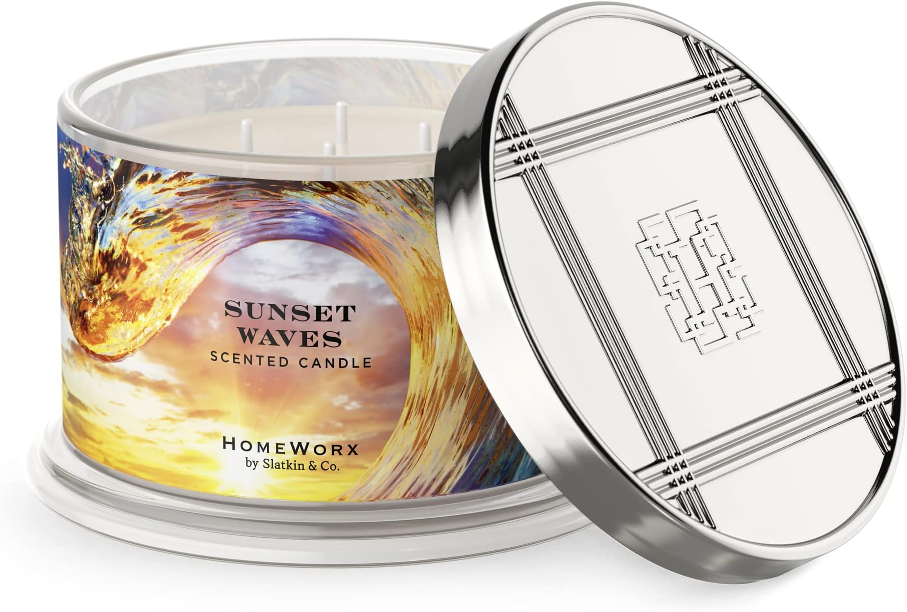 Premium Scented 4Wick Candle, Sunset Waves, HomeWorx by