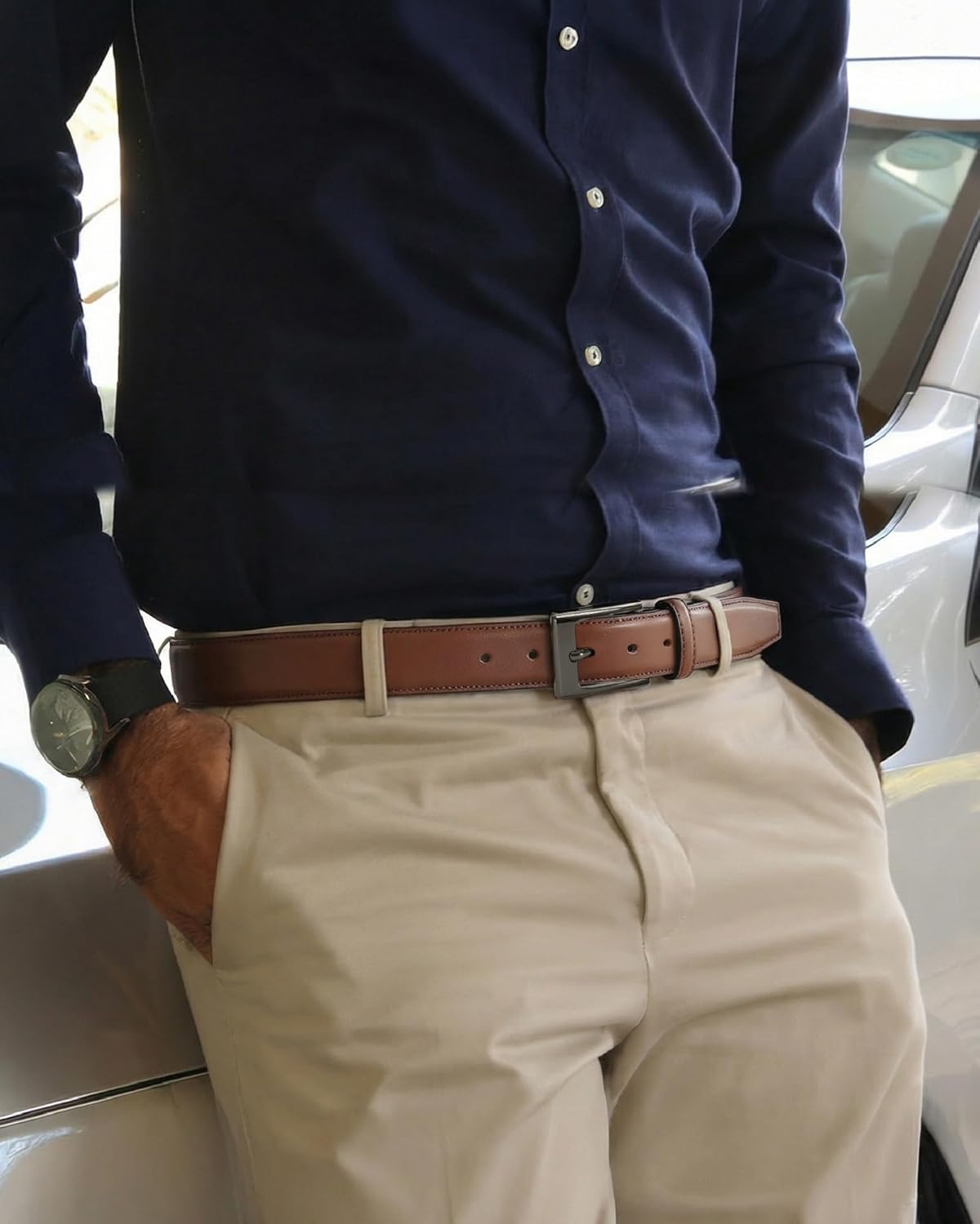 CHAOREN Mens Belts Leather Gift for Men - Ideal Match for Mens Dress Shoes - Image 5