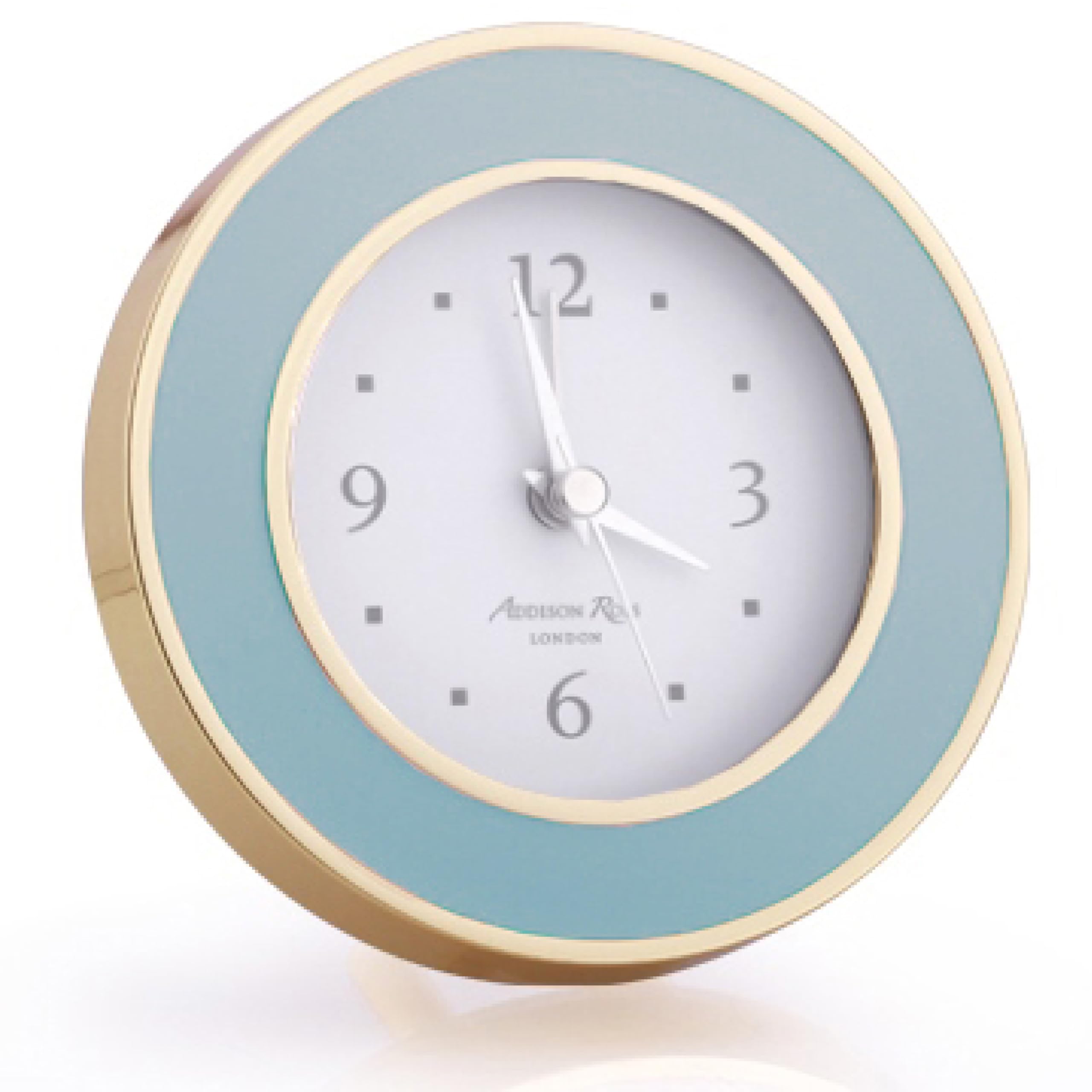Addison Ross Ltd Uk Powder Blue/Gold & Silent Alarm Clock