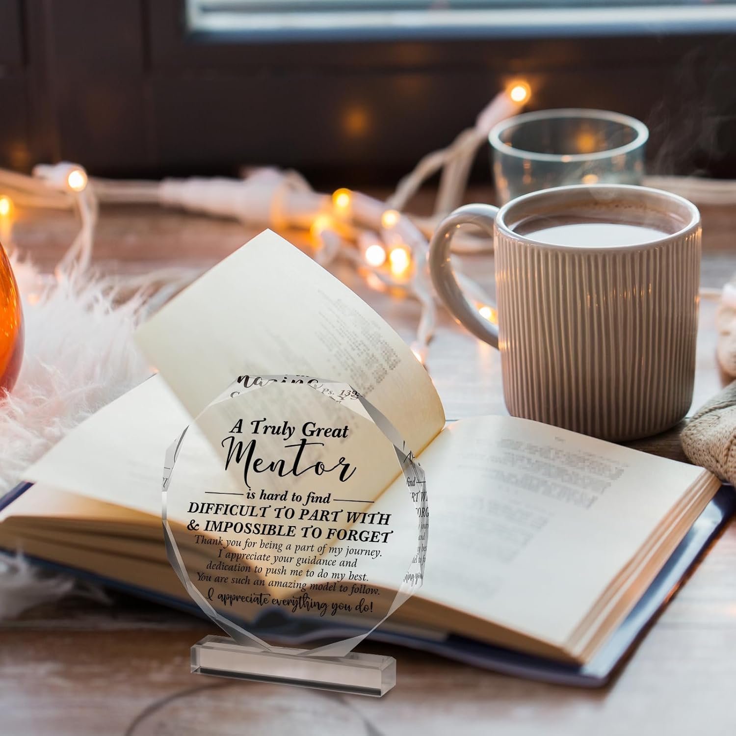 Panelee Thank You Gifts for Women Men Acrylic Appreciation Inspirational Gift Office Coworker Farewell Acrylic Sign Table Decor for Home(Mentor) - Image 5