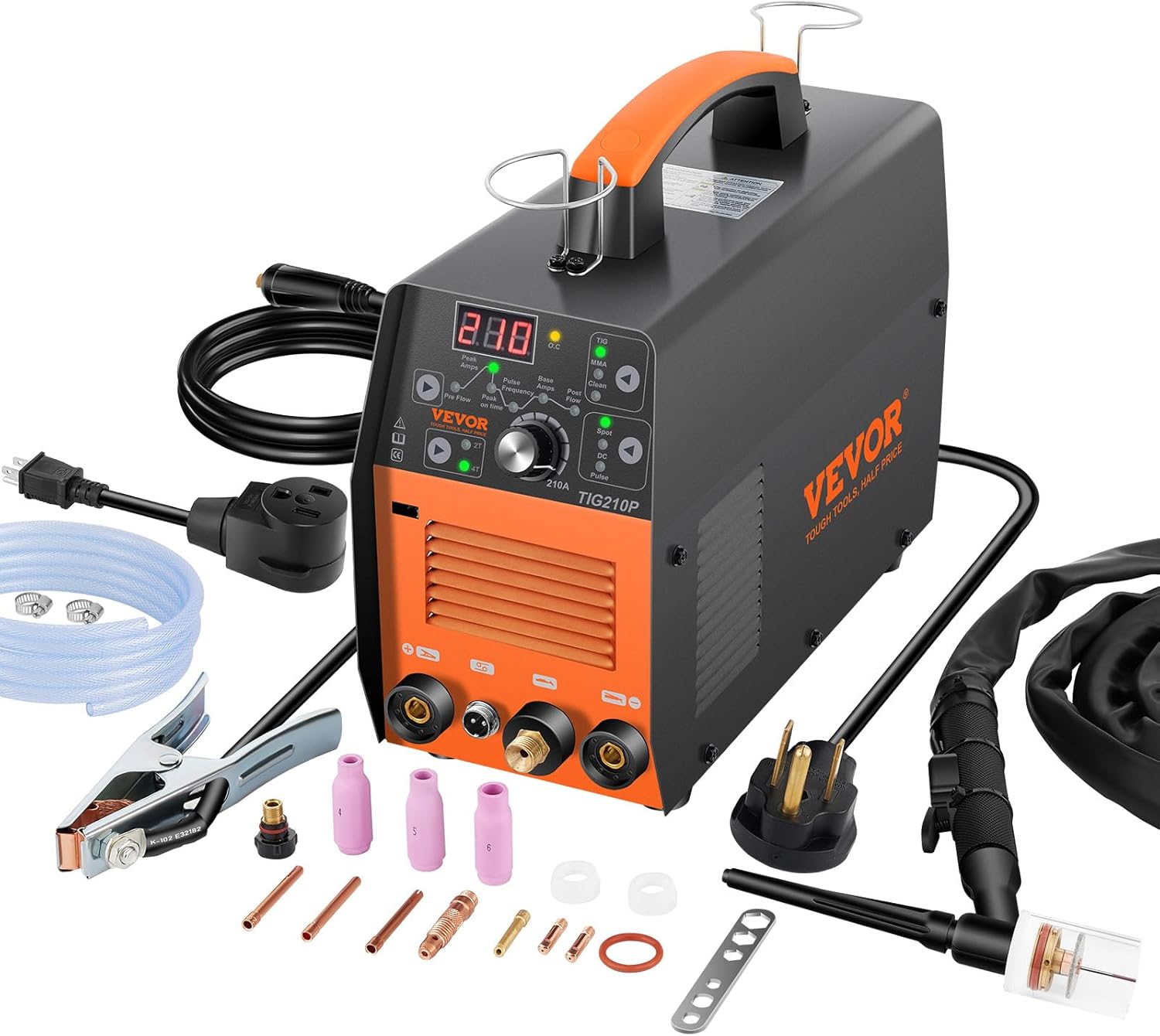 VEVOR TIG Welder 210Amp, 3 in 1 Welder TIG, 110/220V Dual Voltage HF