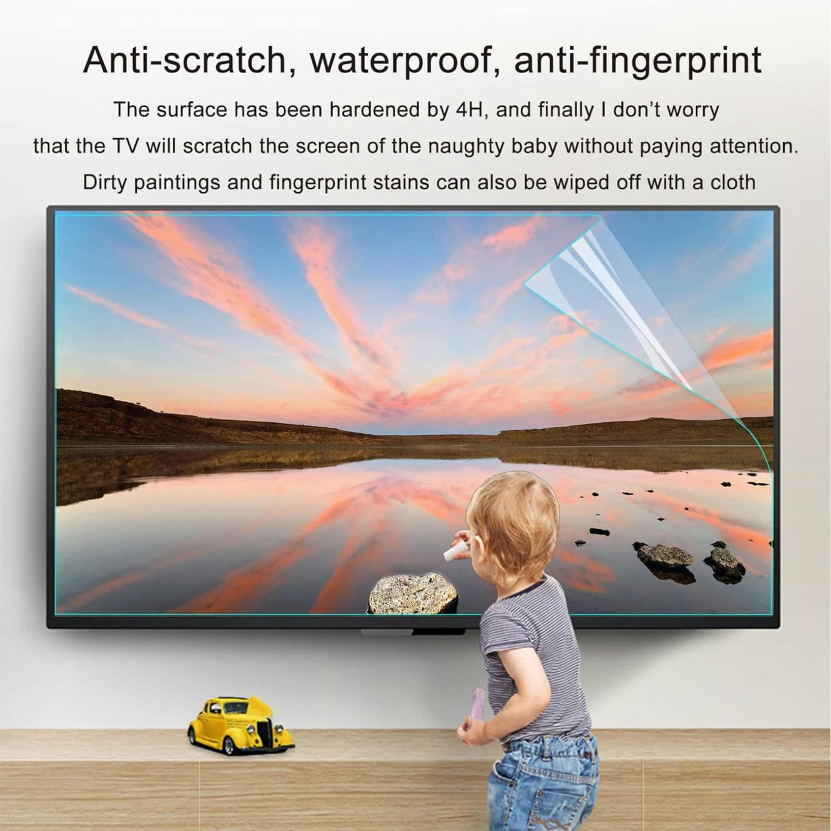 Protection D'Écran Mate Pour Téléviseur 42-65 Pouces, Film Anti-Lumière Bleue Et Anti-Reflets, Réduit La Fatigue Oculaire, Sans Bulles Et Anti-Rayures, Compatible Lcd, Led, Oled 4K, Qled Et Hdtv / 65