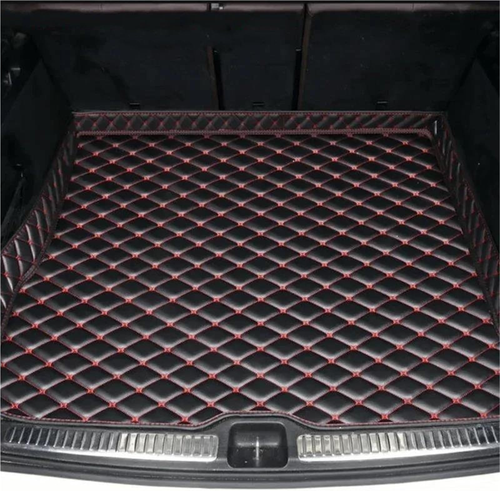 Trunk mat Car Trunk Mats Covers Cargo Liner Carpet Interior Accessories For Cadillac For Escalade 2006-2010(Black Red 1 PCS)