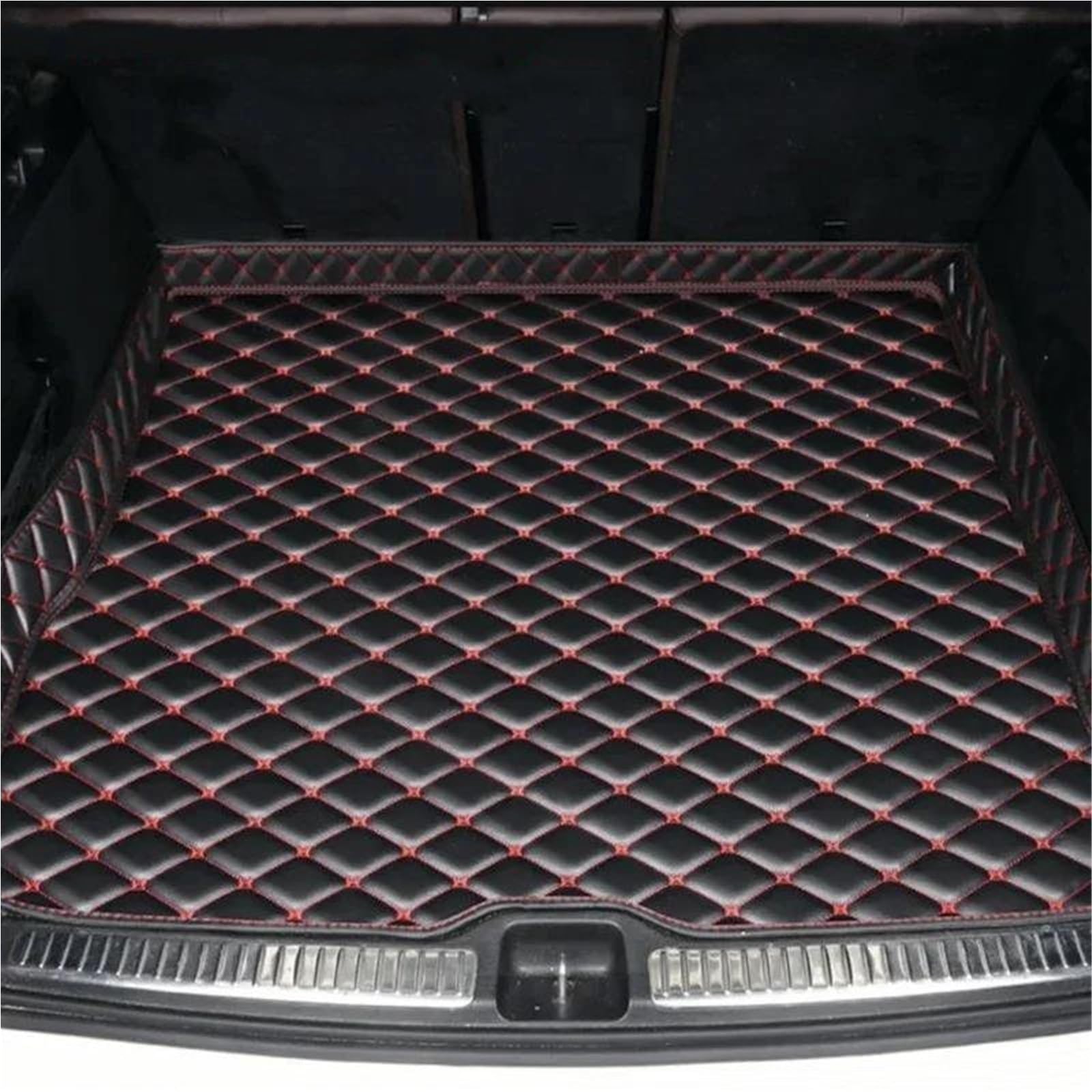 Trunk mat Car Trunk Mats Covers Cargo Liner Carpet Interior Accessories For Cadillac For Escalade 2006-2010(Black Red 1 PCS)