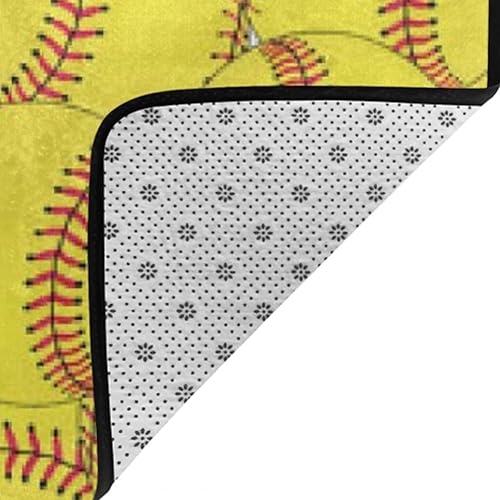 Miniatura 7 de Alfombra de área amarilla de sóftbol, tapete para sala de estar, decoración del hogar, alfombras para niños y niñas, dormitorio, 60 x 39 pulgadas