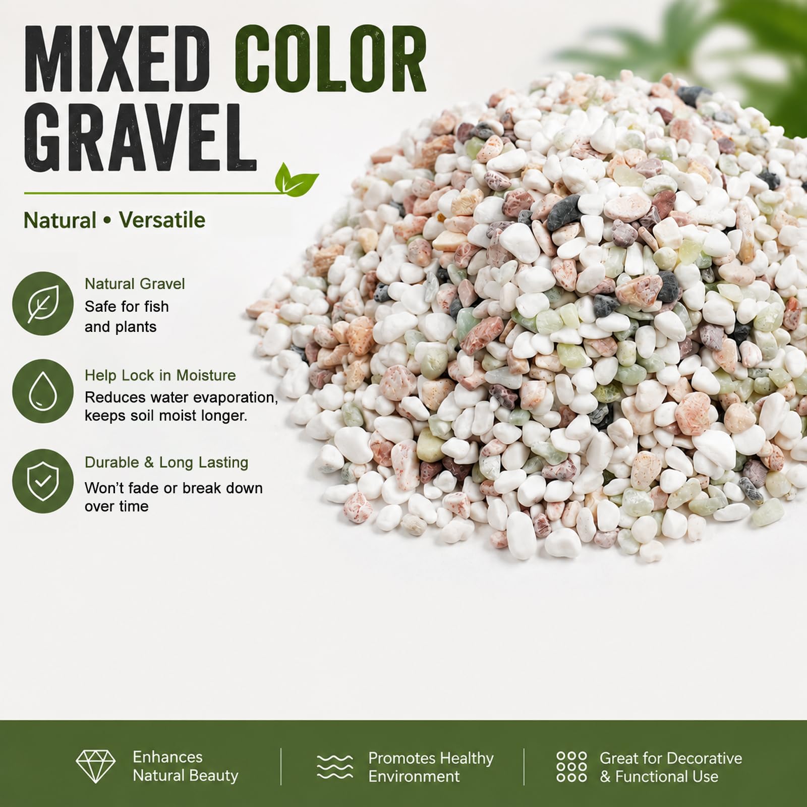 Grava natural de 12 libras para pecera, grava de acuario StoneCreek Betta, relleno de jarrón, rocas de río, decoraciones de peceras, perfecta para decoración de acuarios, peceras y plantas de