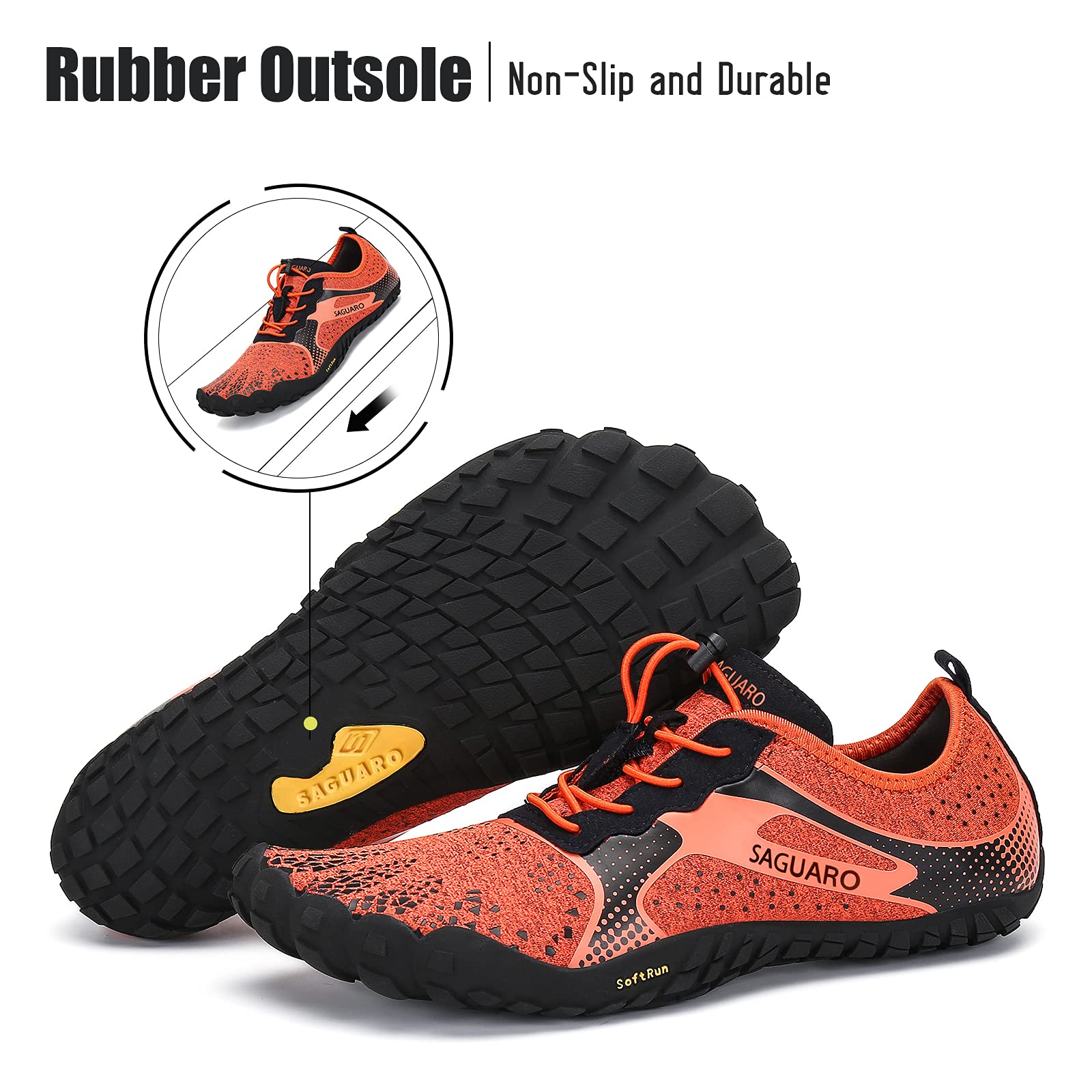 SAGUARO Minimaliste Barefoot Scarpe da Corsa Uomo Piedi Nudi Trail Running