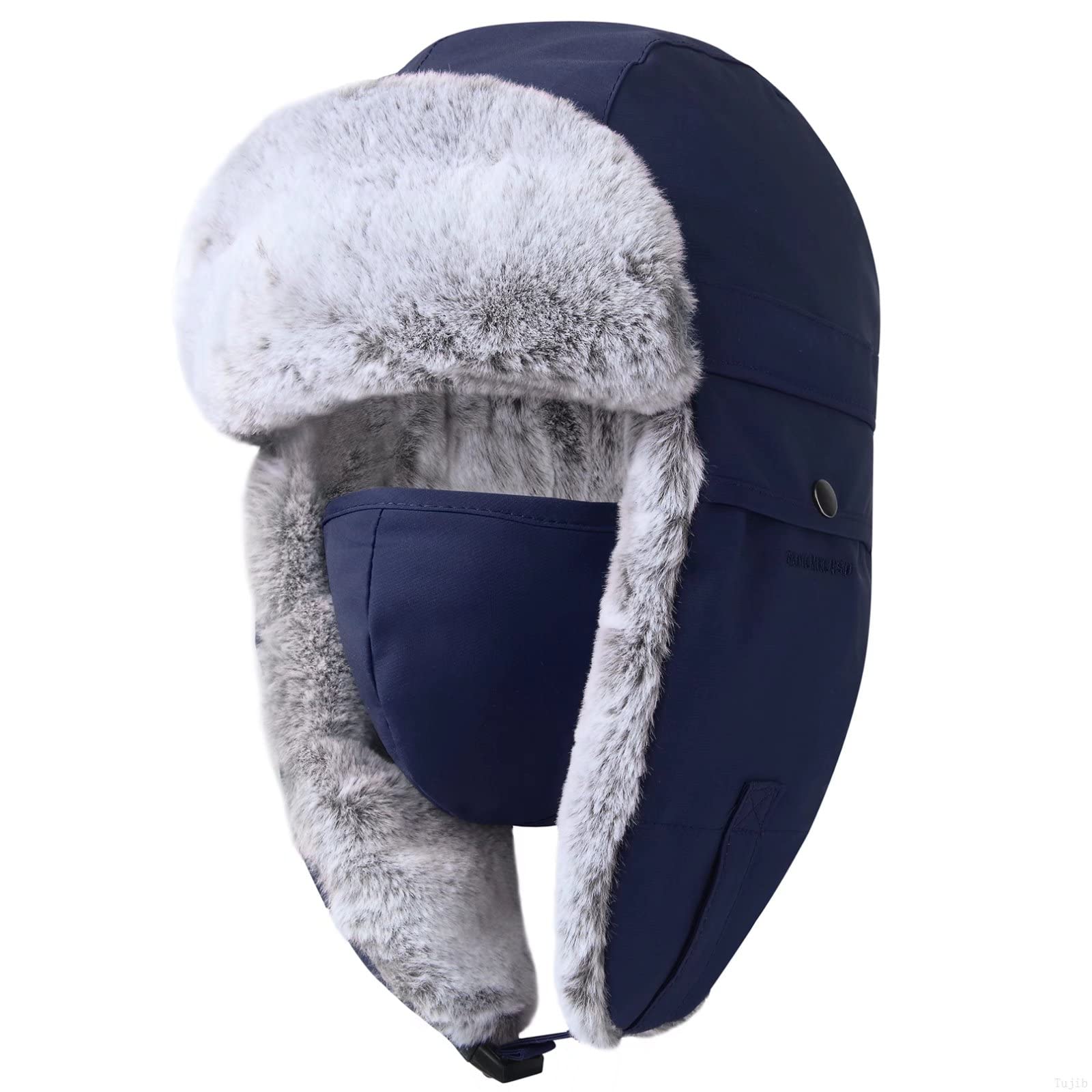 GADIEMKENSD Winter Trapper Hat with Ear Flap Chin Strap and Windproof Mask