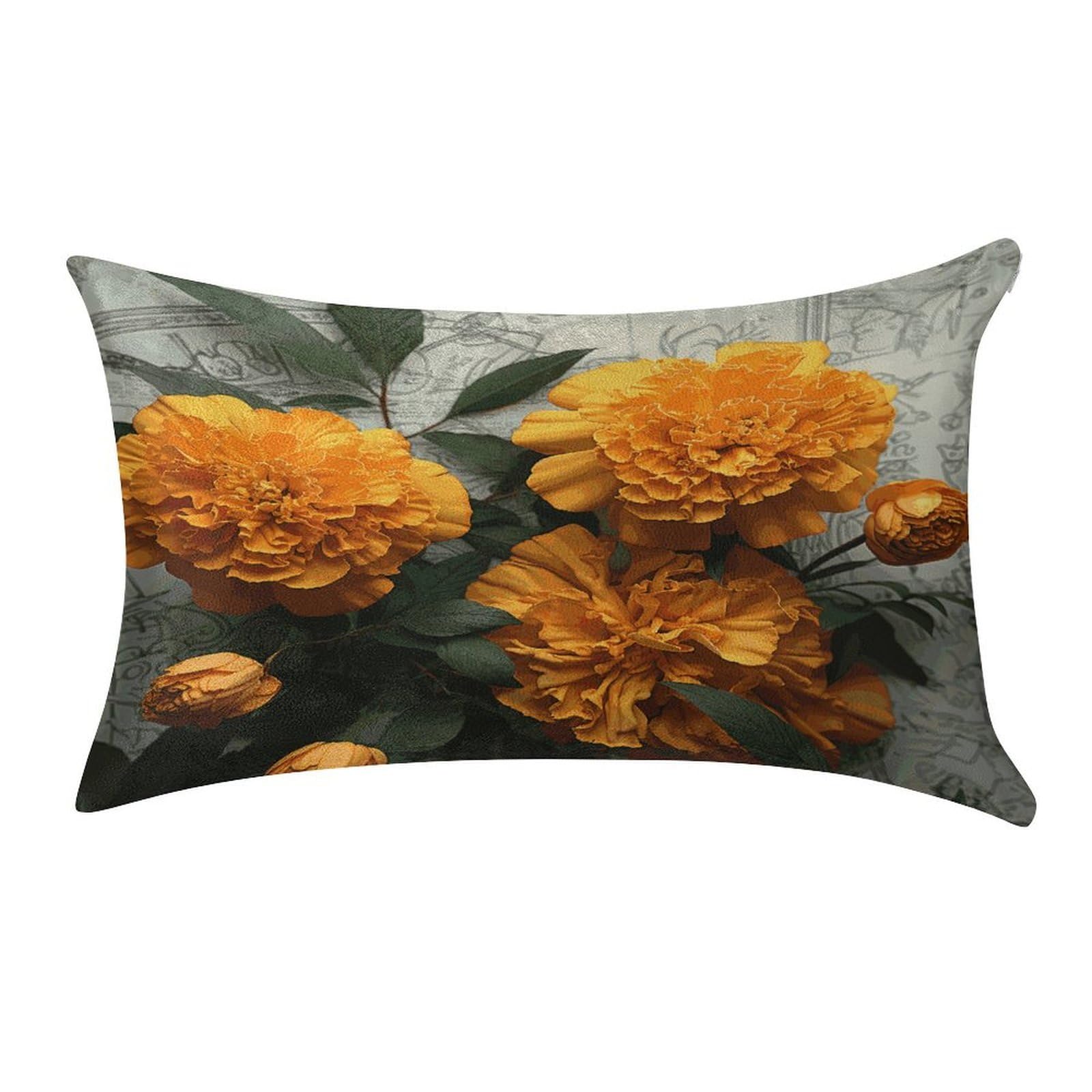 MUSM Marigold Pillow Case 12"X20" Luxury Velvet Throw Pillow Cover Fade Resistant Cozy Soft Pillowcases Pillow Protector Pillow Shams Lumbar Pillow Shells for Home&Gifts