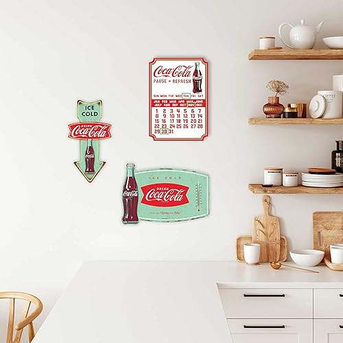 Vista 42 de Coca-Cola Things Go Better With Coke - Letrero de metal vintage de Coca-Cola para cocina, cueva de hombre o garaje Blanco/Rojo