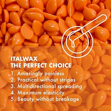 Italwax Top Line Coral Hard Wax Beads 1lb (450 g) Creamy Strong Grip Wax for Bikini & Coarse Hair, Suitable for Sensitive Skin, Professional Use Made in Italy