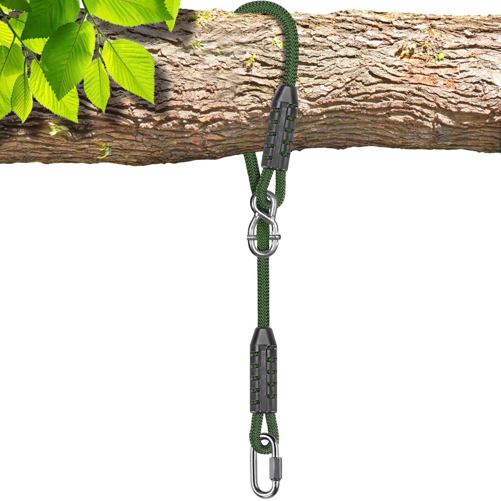 SELEWARE 10ft Tree Swing Rope, Adjustable Hammock Straps Hanging Kit