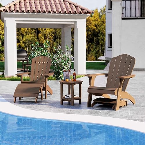 Miniatura 3 de YEFU Adirondack - Otomana para patio, reposapiés Adirondack, reposapiés plegable Adirondack, resistente a la intemperie para silla Adirondack,