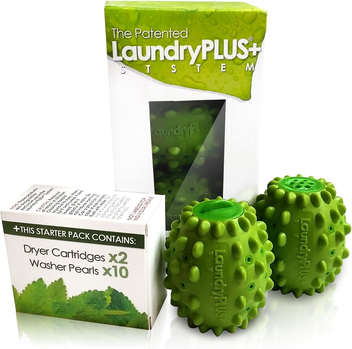 Laundry PLUS+ System | The Patented Eco Friendly Laundry Booster For Your Washer AND Dryer. Proven To Reduce Detergent By 90% | Clean & Soften Clothes Naturally and Boost Washing and Drying Results