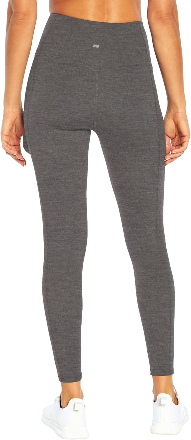 Marika Women's Olivia High Rise Tummy Control Legging-2 Pack, Black/Heather Charcoal