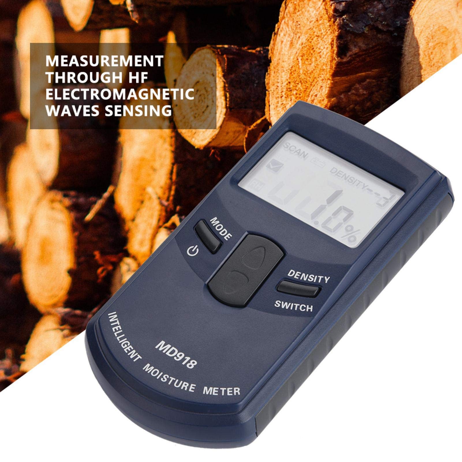 Wood Moisture Meter, Md918 Digital Lcd Inductive Wood Moisture Detector Timber Humidity Tester 4%~80% Rh - Image 4