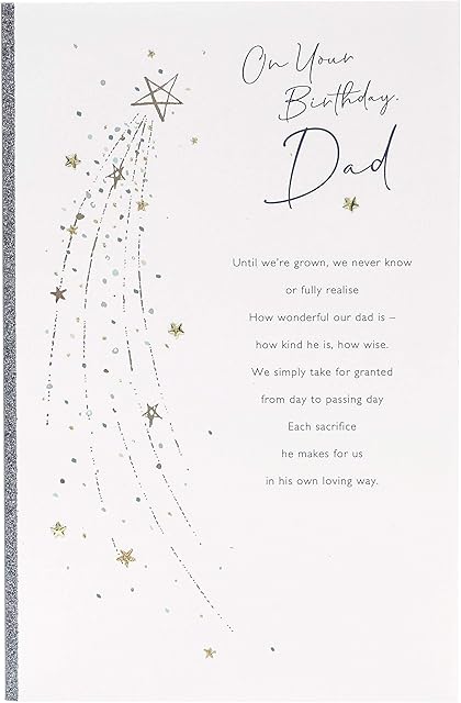 Dad Birthday Card for Him, Birthday Card for Dad with Sentimental Verse, Men's Birthday Card from Son or Daughter