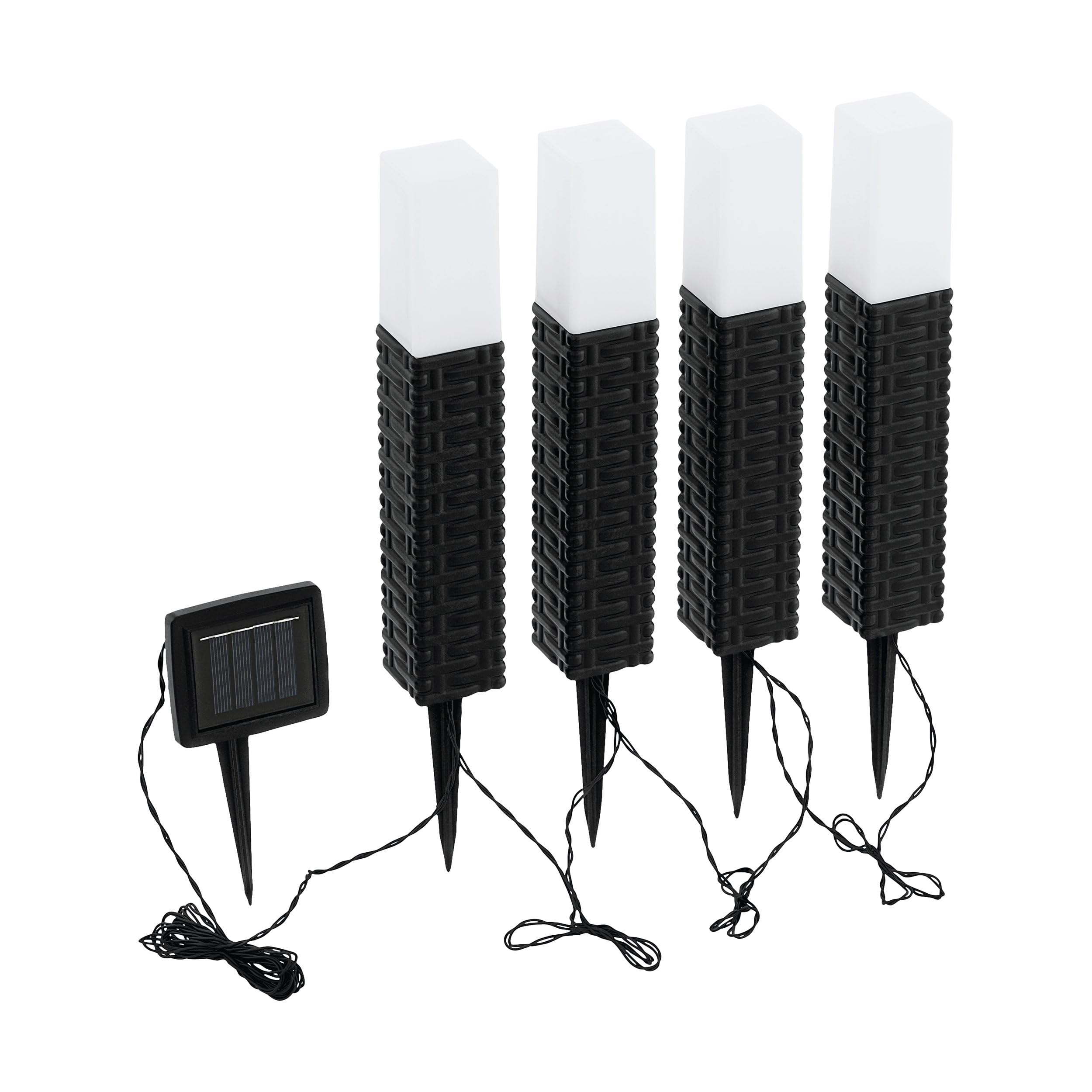 Eglo Set of 4 Solar Garden Lamps Z_Solar, Path Lights with Ground Spike