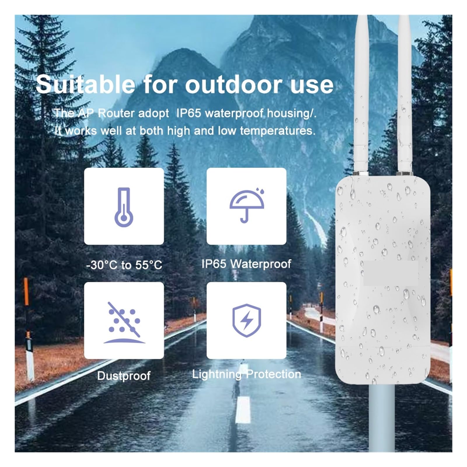 Ripetitore WiFi Wireless Ad Alta Potenza AC1200 For Esterni AP/router Dual Dand 2.4G+5Ghz Extender A Lungo Raggio Copertura Copertura più ampia