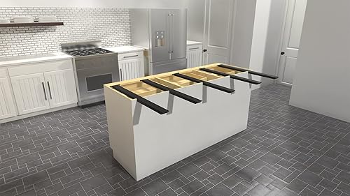 Miniatura 29 de Soporte de isla oculto industrial de 42 pulgadas, 1 unidad, proyectos de bricolaje, fabricado con aluminio americano por The Original Granite