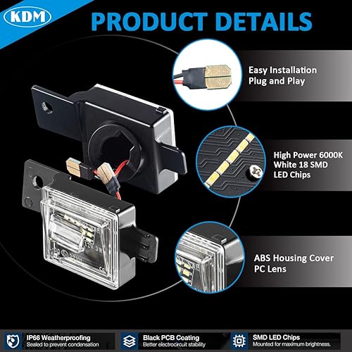 Miniatura 3 de KDM Luces LED de matrícula compatibles con Chevy Silverado GMC Sierra 1500 2500HD 3500HD 3500HD Colorado Canyon 2014-2023 para camioneta, lámpara de