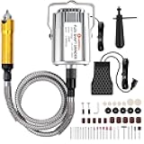 1200W Flex Shaft Grinder, 30000RPM Variable Speed Flex Shaft Rotary Tool Kit, 0-1/4