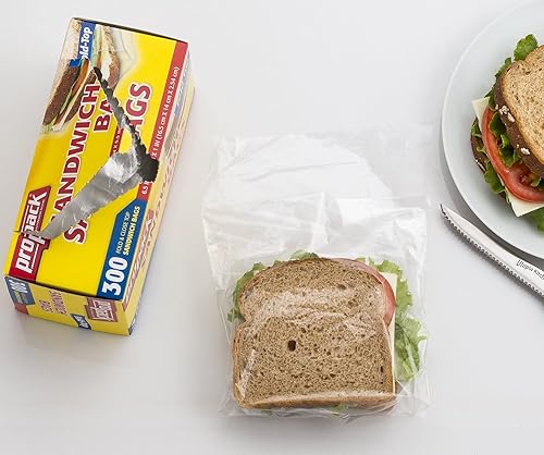 Miniatura 9 de ProPack Bolsas desechables de plástico para sándwich con tapa de cierre plegable, 1200 bolsas, ideales para el hogar, oficina, vacaciones, viajes,