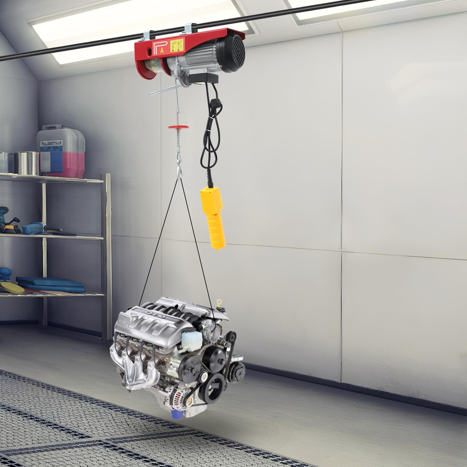 Elektryczna wciągarka linowa 400 kg do 800 kg, wysokość podnoszenia 12 m, wciągarka łańcuchowa, podnośnik linowy, elektryczny wciągarka do butelek z bezprzewodowym pilotem zdalnego sterowania