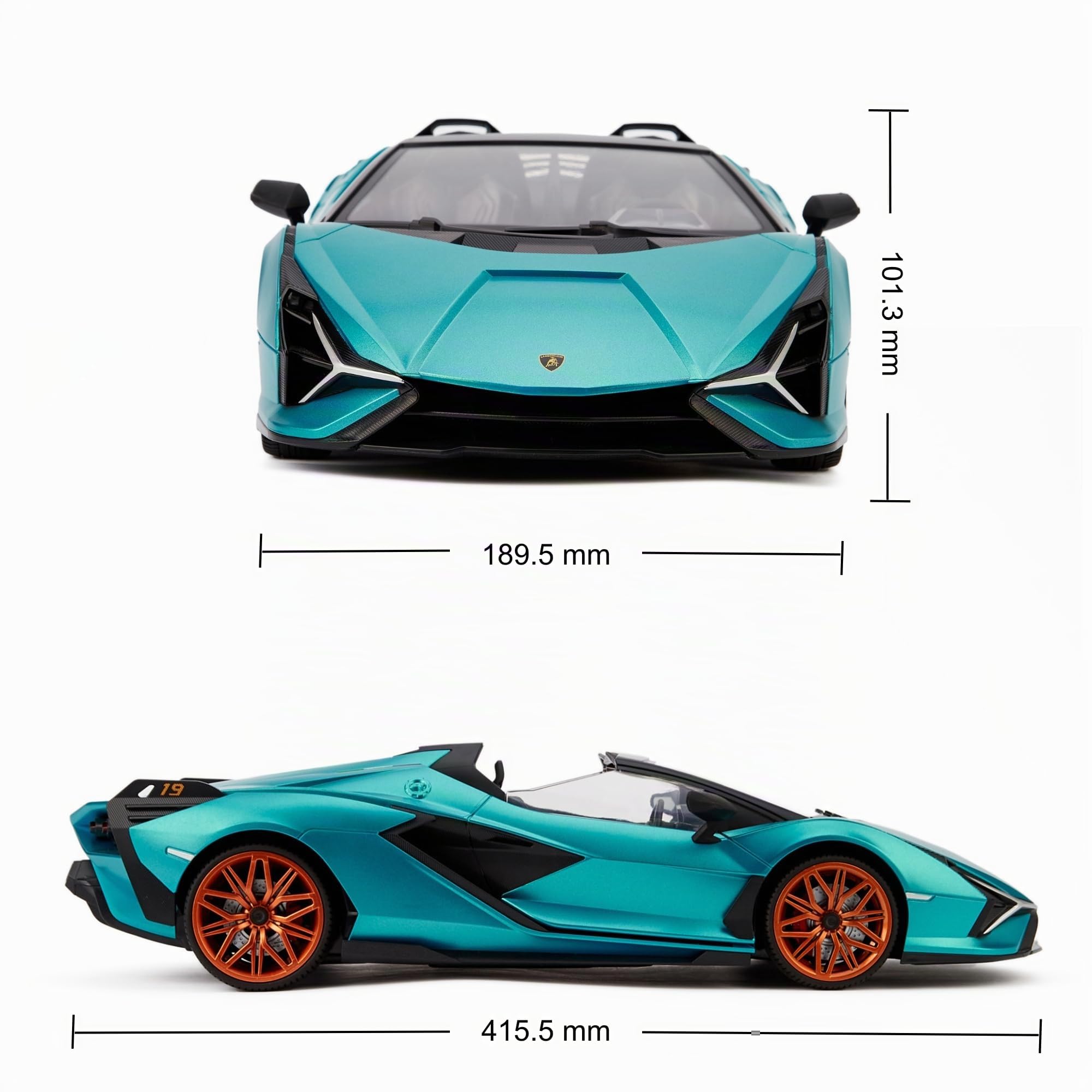 CMJ RC Cars Lamborghini Sian Macchina Radiocomandata Ufficialmente Licenziata - Modello Scala 1:12 Lambo con Batteria 7.4V 900mAh, Velocità 12 Km/h, Luci LED e Telecomando 2.4Ghz